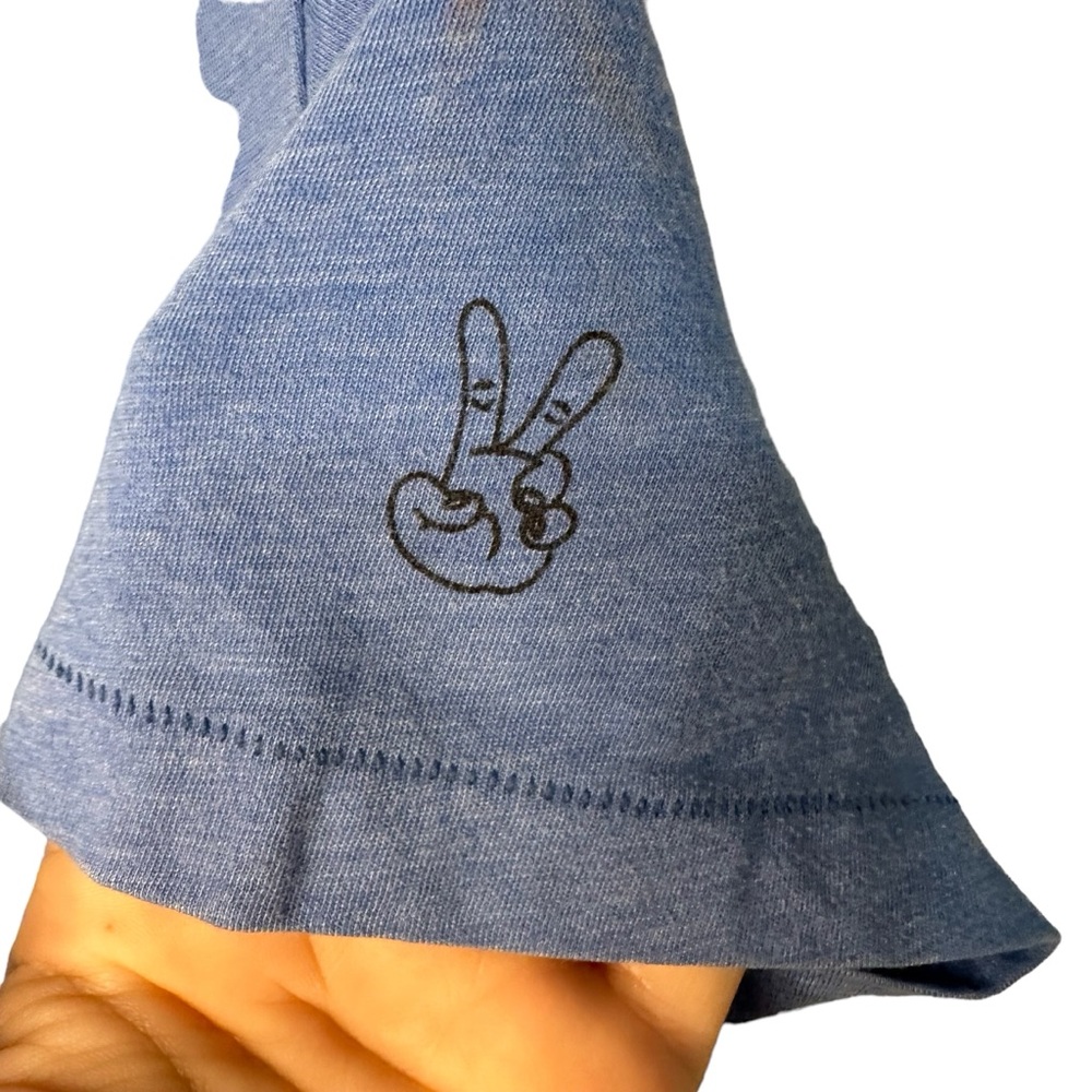 Dutch Bros Vintage “Cyber Bowl” Soft Blue T RARE Peace www.dutchbros.com SMALL - Picture 3 of 7